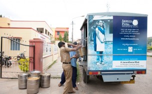 Akshaya Patra mid day meal delivered to government school of mysore